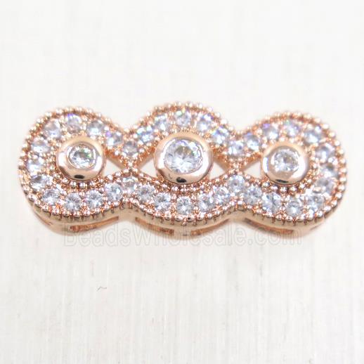 copper linker paved zircon, rose gold