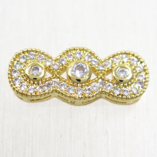copper linker paved zircon, gold plated