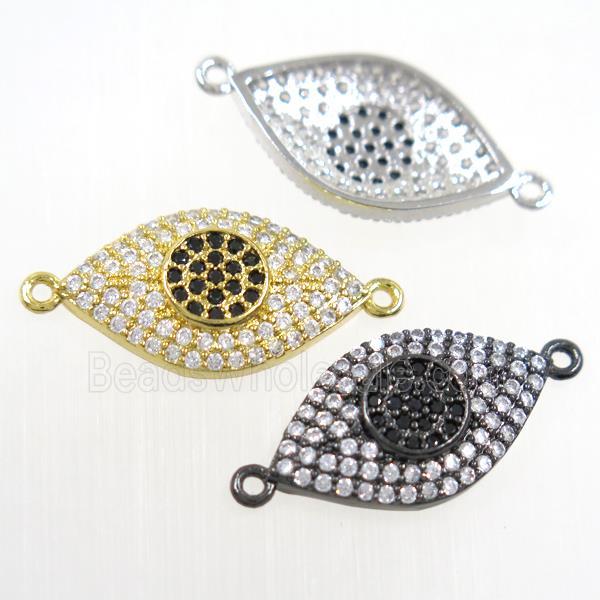 copper eye connector paved zircon, mix color