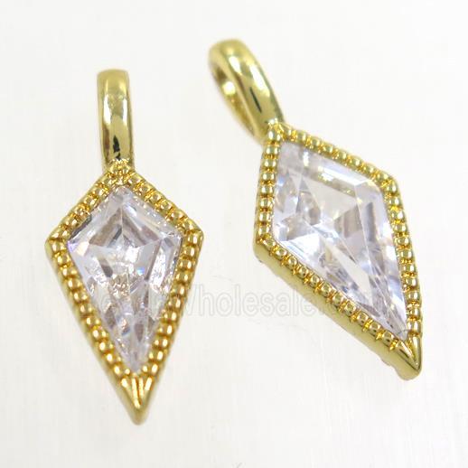 copper pendants paved zircon, gold plated