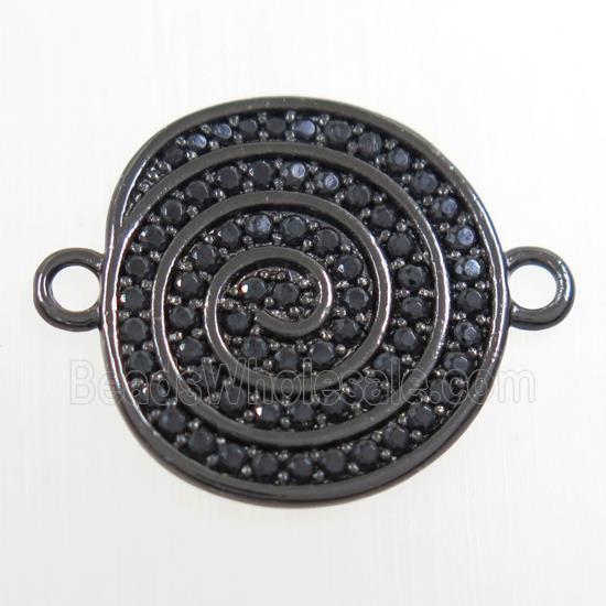 copper reBirth connector paved zircon, black
