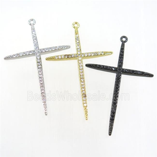 copper cross pendants paved zircon, mix color