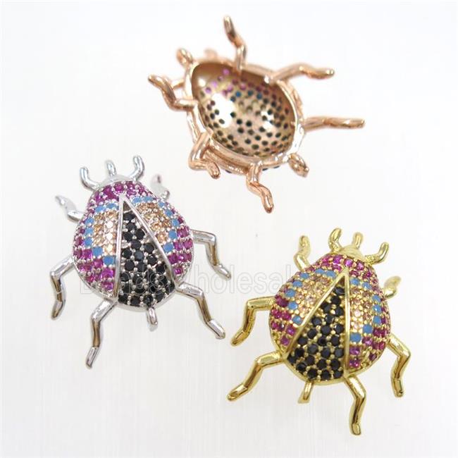 copper beetle connector paved zircon, mix color