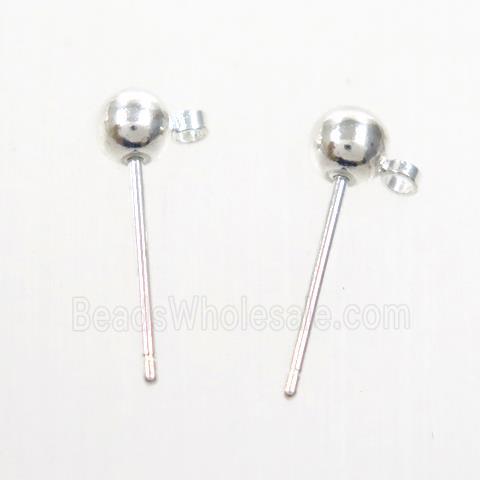 copper earring post studs, color keeping, silver plated