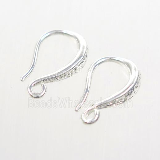 copper earring hook, color keeping, silver plated