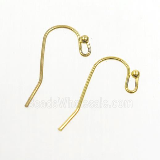 copper earring hook, color keeping, gold plated