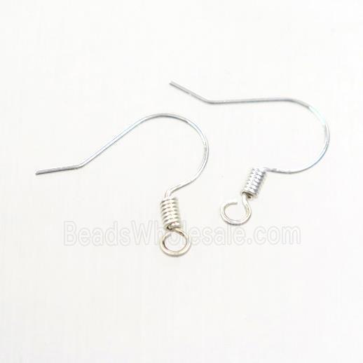 copper earring hook, color keeping, silver plated