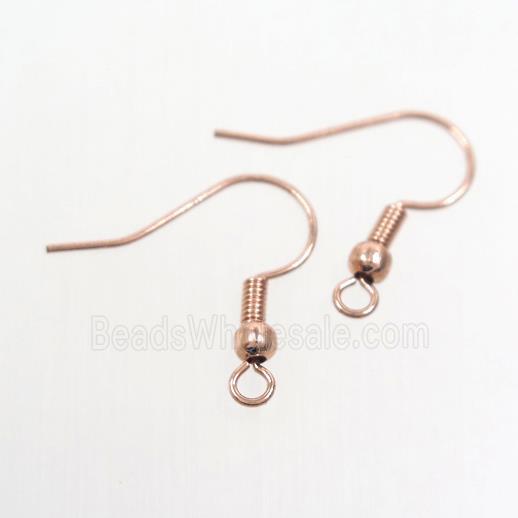 copper earring hook, color keeping, rose gold