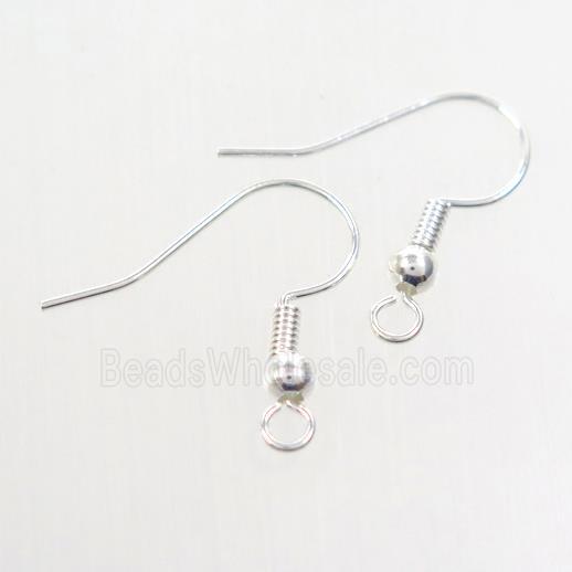 copper earring hook, color keeping, silver plated