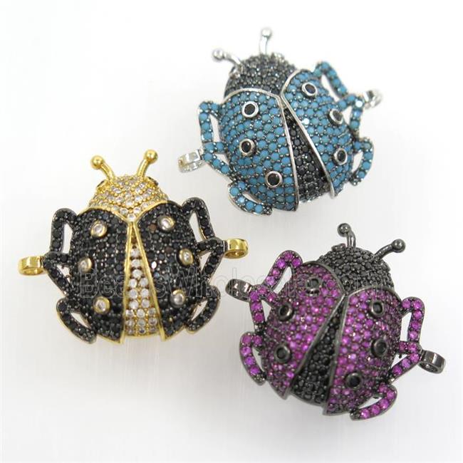 copper beetle connector paved zircon, mix color