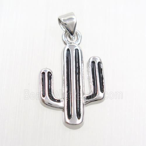 copper cactus pendants, platinum plated