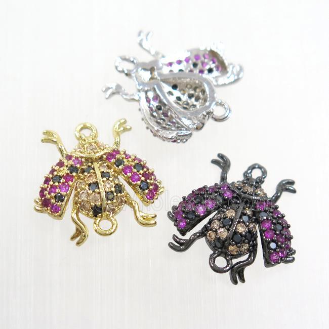 copper honeybee connector paved zircon, mix color
