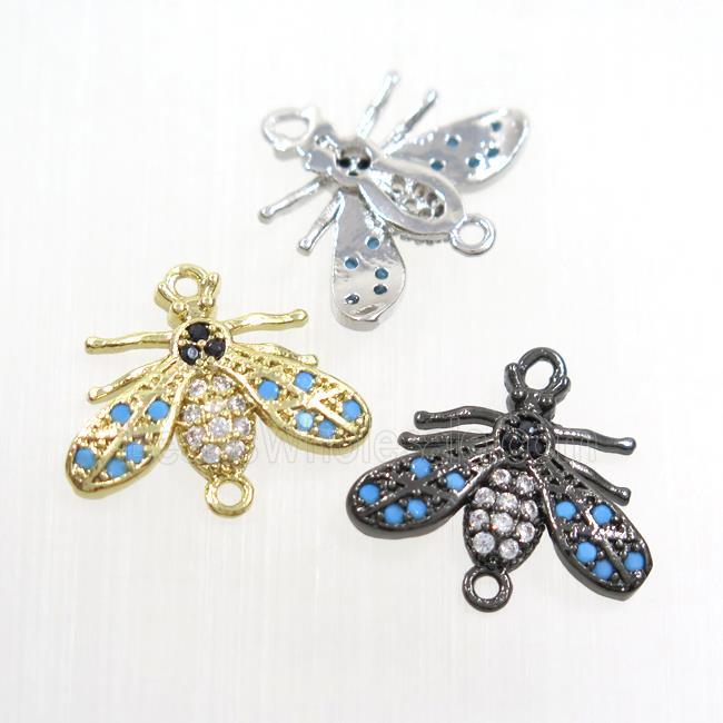 copper honeybee connector paved zircon, mix color