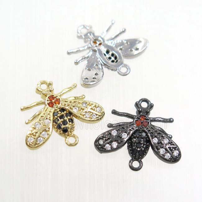 copper honeybee connector paved zircon, mix color