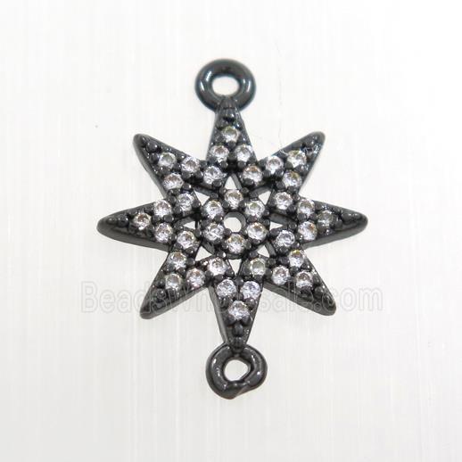copper northstar connector paved zircon, black plated