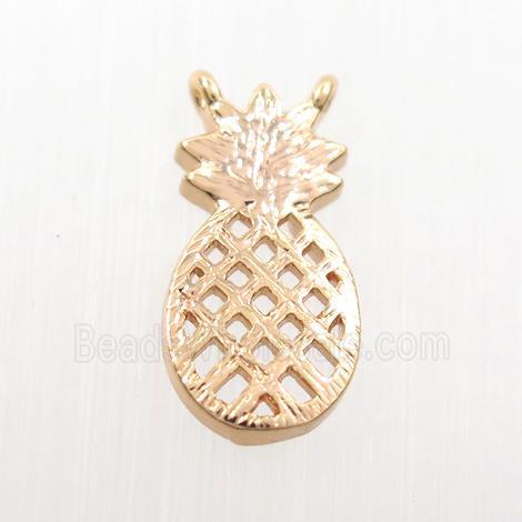 copper pineapple pendant with 2loops, rose gold