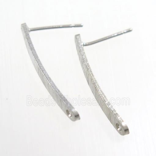 copper earring studs with loop, platinum plated