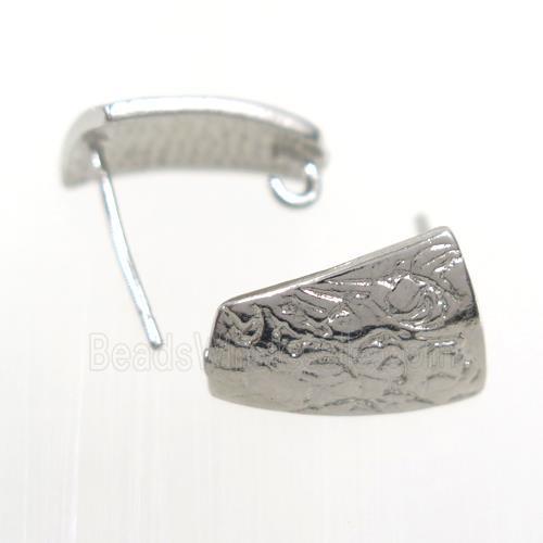 copper earring studs with loop, platinum plated