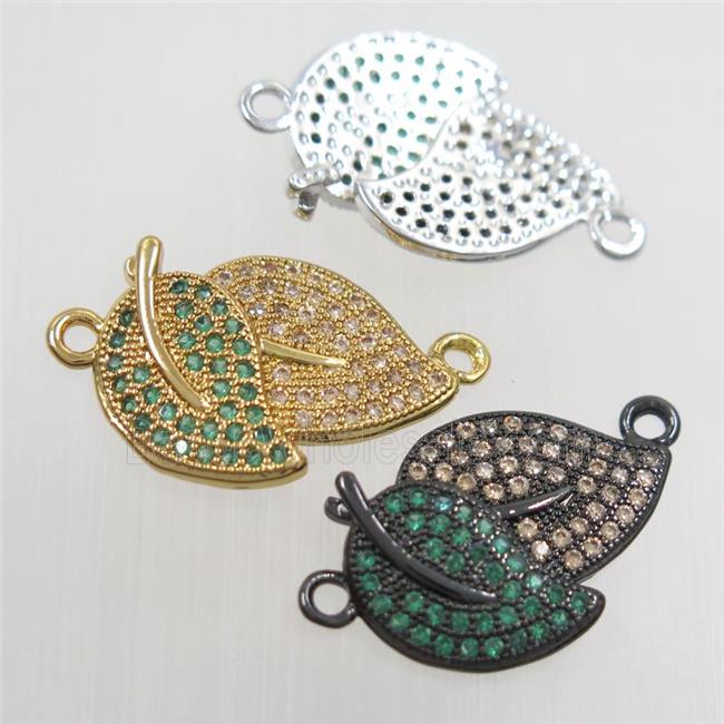 copper leaf pendant paved zircon, mix color