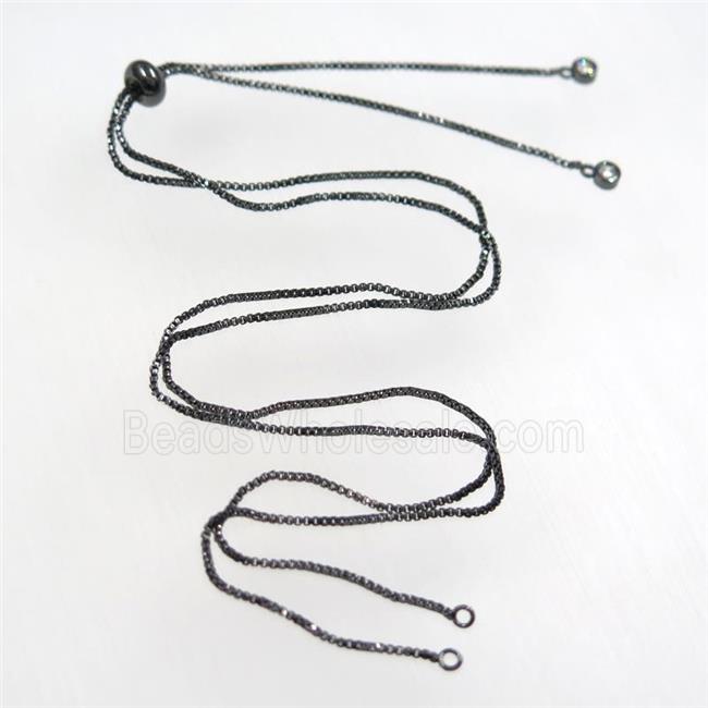 copper necklace chain with zircon, black plated