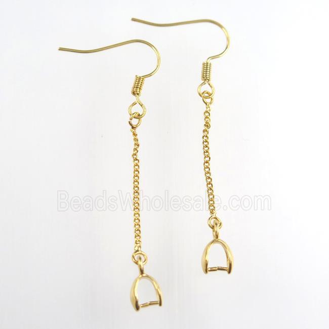 copper earring hook, gold plated