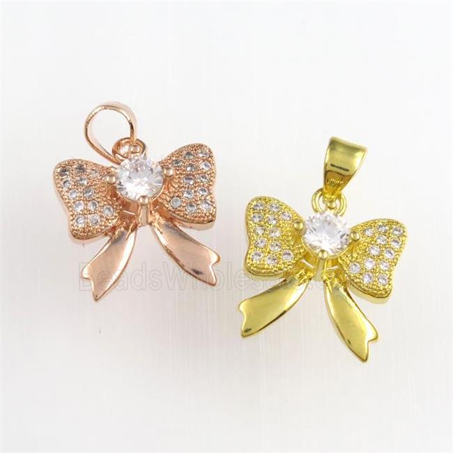 copper knot pendants paved zircon, mixed