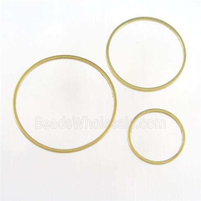 copper circle jumpring, gold plated