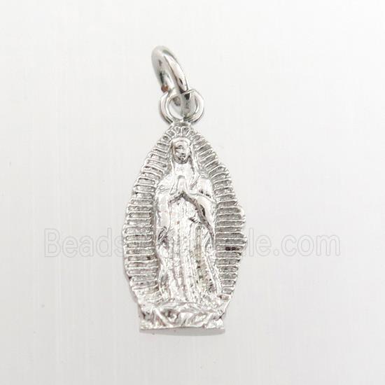 copper Jesus pendant, platinum plated