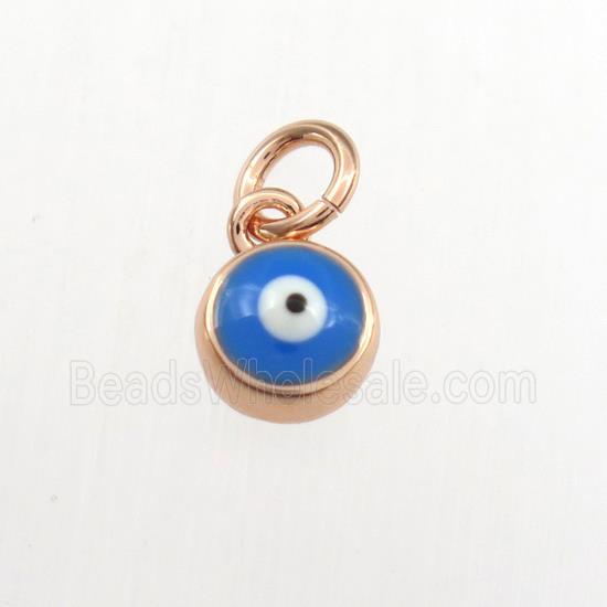copper pendant with evil eye, rose gold