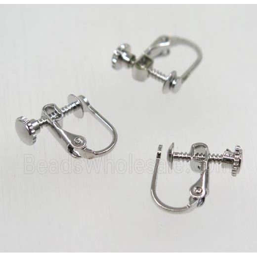 Brass earring, platinum plated