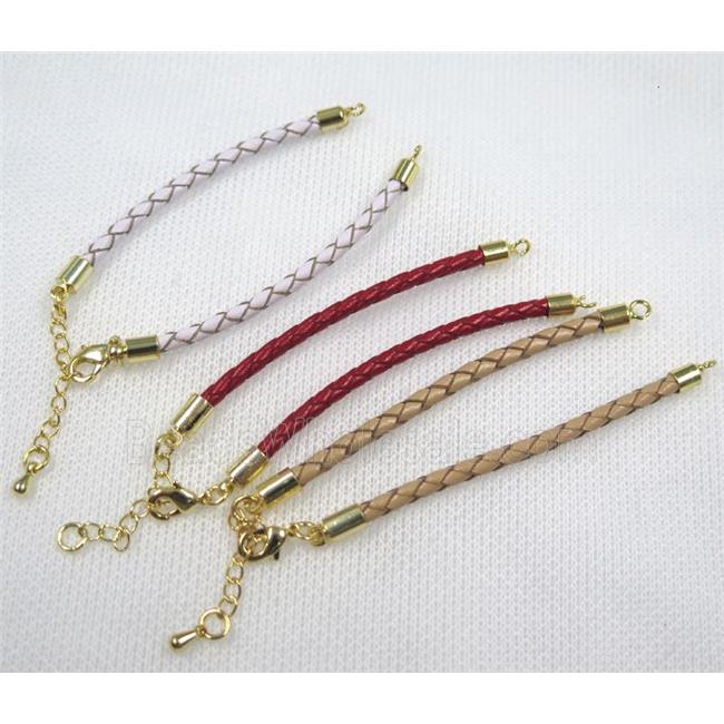 PU leather bracelet with resized chain