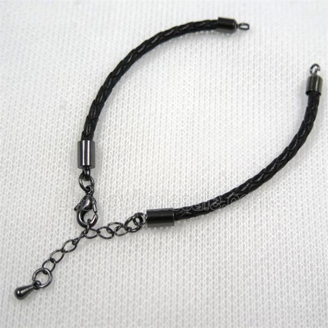 PU leather bracelet with resized chain