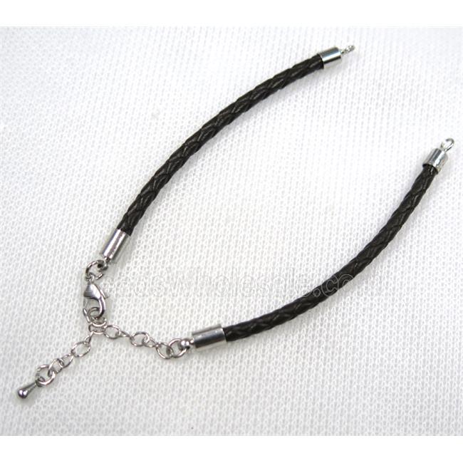 PU leather bracelet with resized chain