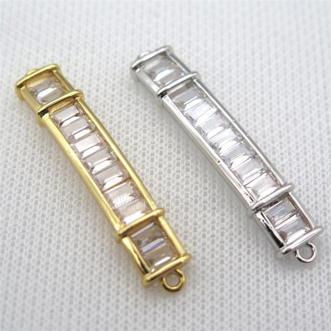 copper stick connector paved zircon, mix color