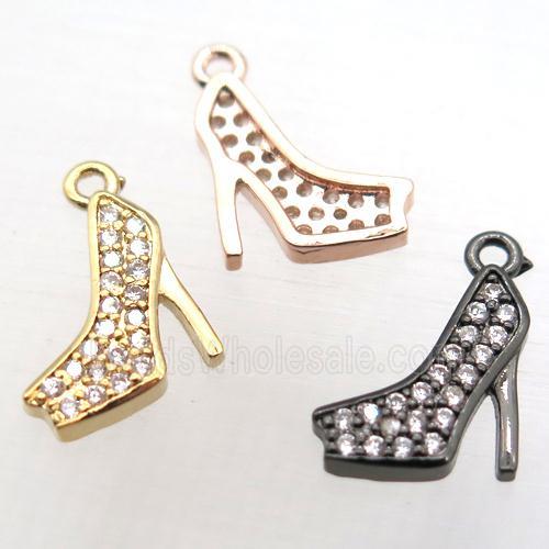 copper pendant pave zircon, high-heel shoes, mix color