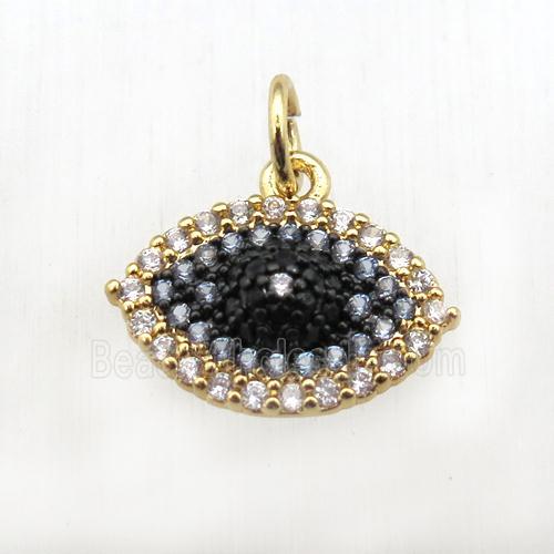 copper eye pendant pave zircon, gold plated