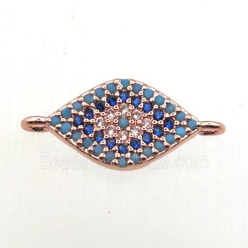 copper eye connector pave zircon, rose gold