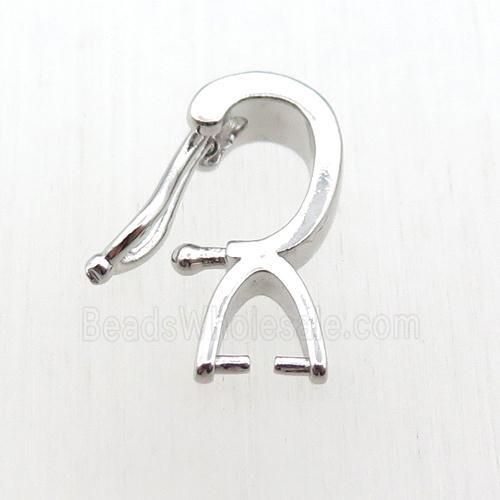 copper hanger bail, platinum plated