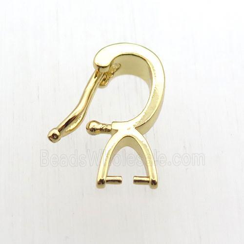 copper hanger bail, gold plated