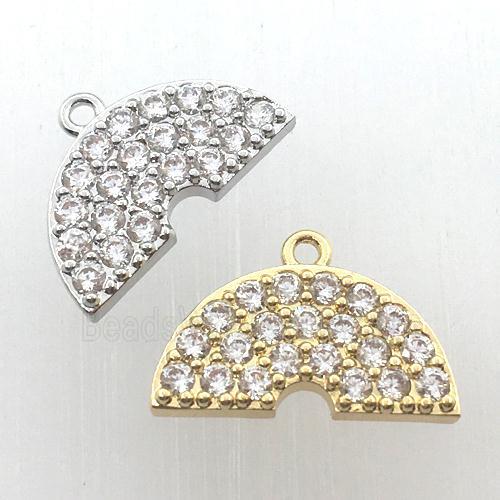 copper rainbow pendant pave zircon, mix color