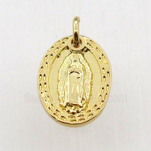 copper Jesu pendant, gold plated