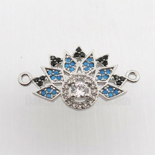 copper pendant paved zircon, platinum plated