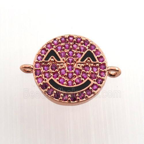 copper Emoji connector paved zircon, rose gold