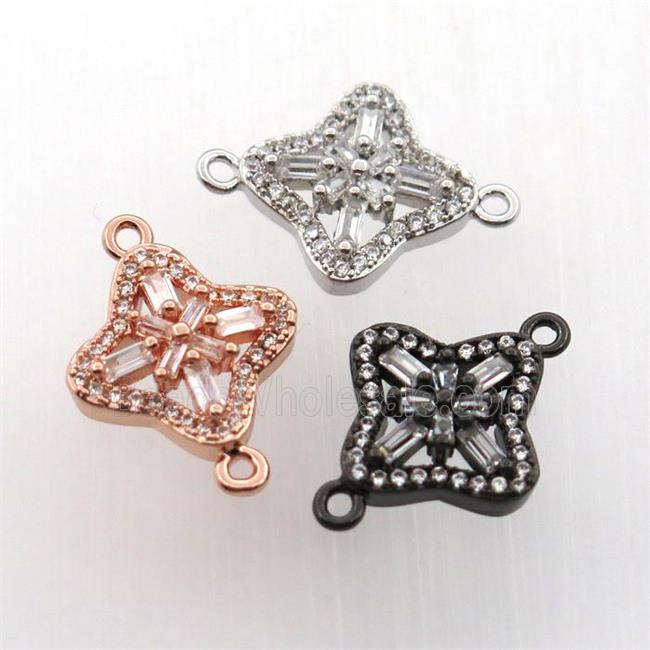 copper cross connector paved zircon, mix color
