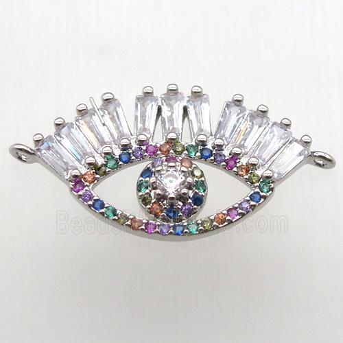 copper eye pendant paved zircon, platinum plated
