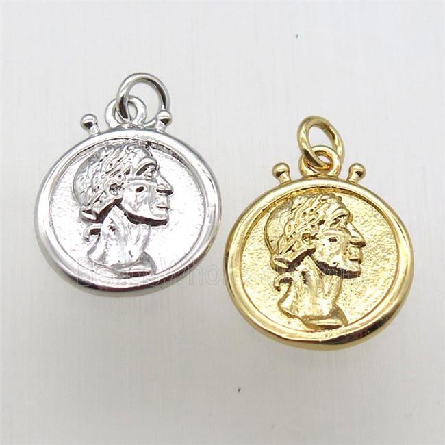 copper coin pendant, mixed color