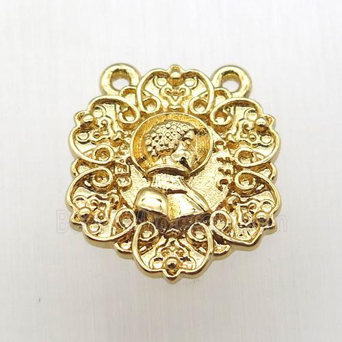 copper pendant, gold plated