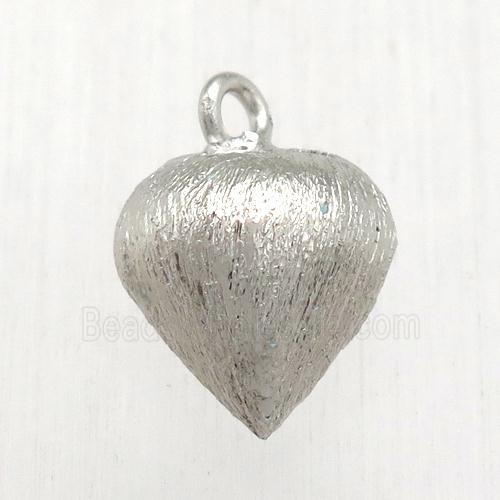 brushed copper teardrop pendant, platinum plated