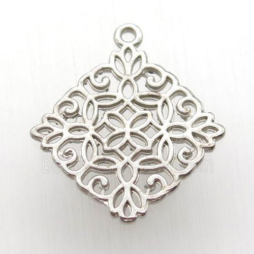 copper pendant, platinum plated