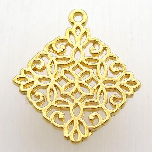 copper pendant, gold plated